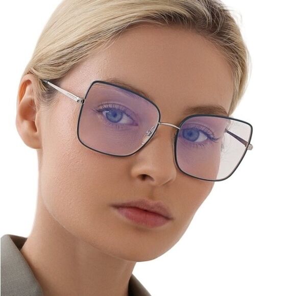 TOM FORD Eyeglasses FT5613-B/V 09B Blue Silver Women NEW